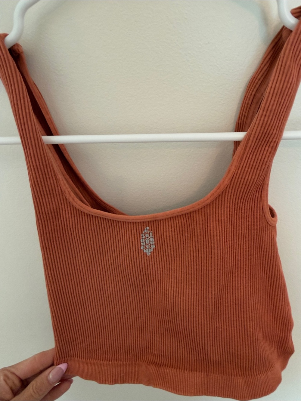 Free People Ribbed Crop Tank in Rust - Picture 3 of 4